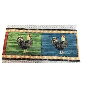 Warren Kimble Rooster Tapestry Table Runner Folk Art Farmhouse Star and Tassel